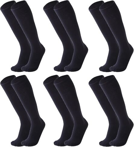 6 Pairs Womens Soccer Socks Stretchy Knee High Tube Colorful Football Athletic Team Socks for Women in Saudi Arabia