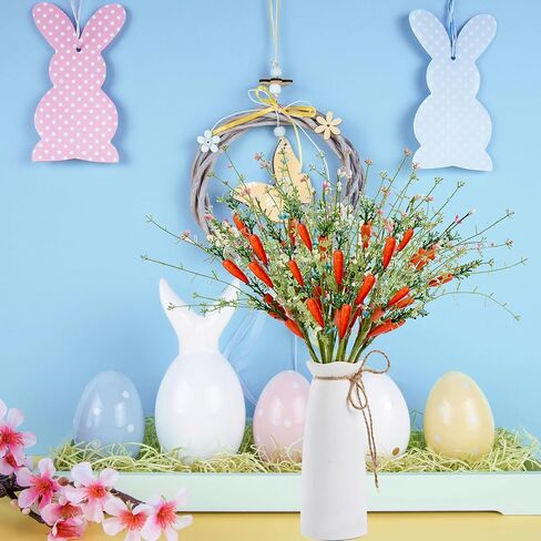 زينة عيد الفصح 12 جهاز كمبيوتر شخصى ينبع عيد الفصح الاصطناعي مع الجزر والتوت الملون عيد الفصح يختار سيقان التوت لغرفة المعيشة المركزية ديكور المنزل زهرية واحتفالات عيد الفصح in Kuwait