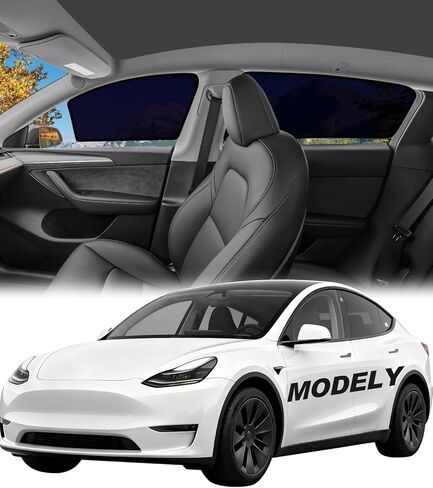 مظلة النافذة الجانبية Tesla Model Y 2020-2024 للخصوصية | حماية من الأشعة فوق البنفسجية والحرارة، تركيب سهل للالتصاق الثابت | أغطية شبه شفافة للقيادة أثناء النهار | ليس لعام 2025 2026 جونيبر in Kuwait