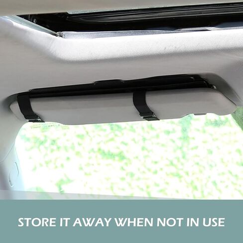موسع حاجب الشمس للسيارة، حاجب من الشمس قابل للسحب ومضاد للوهج لحماية العين، ملحق تثبيت بشريط مرن محمول، مناسب لمعظم السيارات والشاحنات وسيارات الدفع الرباعي (أسود) in Kuwait