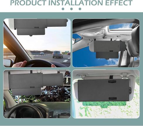 موسع حاجب الشمس للسيارة، حاجب من الشمس قابل للسحب ومضاد للوهج لحماية العين، ملحق تثبيت بشريط مرن محمول، مناسب لمعظم السيارات والشاحنات وسيارات الدفع الرباعي (أسود) in Kuwait