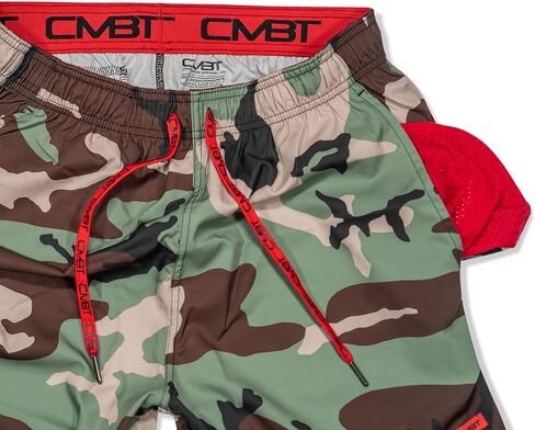 Combat Iron Men’s Performance 2.0 Training Shorts – 5.5" Inseam Athletic Fit Gym Shorts for Training, Running & Weightlifting – Lightweight Fabric with Mesh Pockets – Woodland Camo, XX-Large in Kuwait