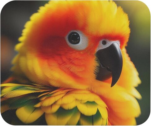 Vividly Colorful Sun Conure Mouse Pad 9x8 Inch with Rubber Base in Saudi Arabia
