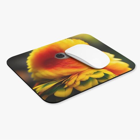 Vividly Colorful Sun Conure Mouse Pad 9x8 Inch with Rubber Base in Saudi Arabia