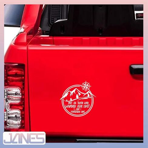 JANES Not All Those Who Wander are Lost But I Probably Am Decal, UV DTF Transfer Car Decals, Car Window Stickers, Traveling Decal for Women Men, Funny Car Stickers, Mental Health Car Decals for Trucks in Saudi Arabia