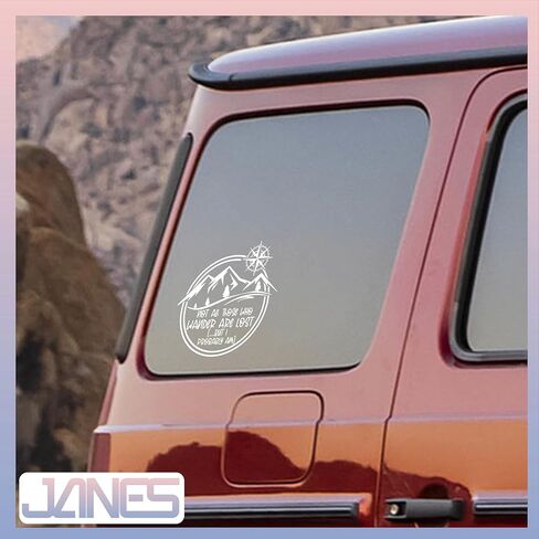 JANES Not All Those Who Wander are Lost But I Probably Am Decal, UV DTF Transfer Car Decals, Car Window Stickers, Traveling Decal for Women Men, Funny Car Stickers, Mental Health Car Decals for Trucks in Saudi Arabia