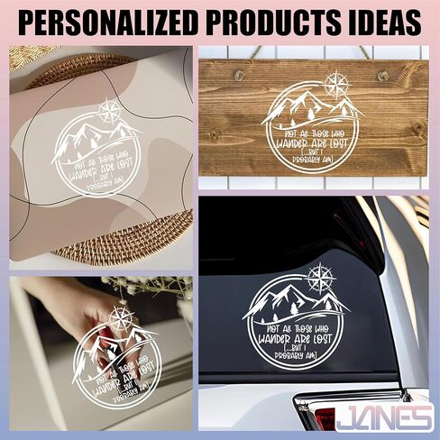 JANES Not All Those Who Wander are Lost But I Probably Am Decal, UV DTF Transfer Car Decals, Car Window Stickers, Traveling Decal for Women Men, Funny Car Stickers, Mental Health Car Decals for Trucks in Saudi Arabia
