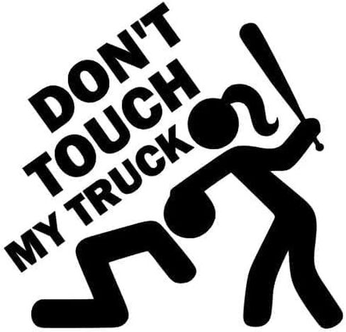 Don't Touch My Truck Female Sticker for Car Vinyl Decal Window Truck Car Bumper Sticker Motorcycle White, 5" х 4.8" in Kuwait