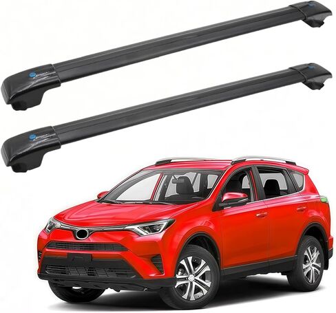 SYDSZ Roof Rack Cross Bars 300lb Compatible with Toyota RAV4 XA40 2013-2018, with Raised Side Rails, Heavy Duty Anti-Theft Aluminum Roof Rails Crossbars Rooftop Luggage Racks Carrier in Kuwait