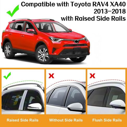 SYDSZ Roof Rack Cross Bars 300lb Compatible with Toyota RAV4 XA40 2013-2018, with Raised Side Rails, Heavy Duty Anti-Theft Aluminum Roof Rails Crossbars Rooftop Luggage Racks Carrier in Kuwait