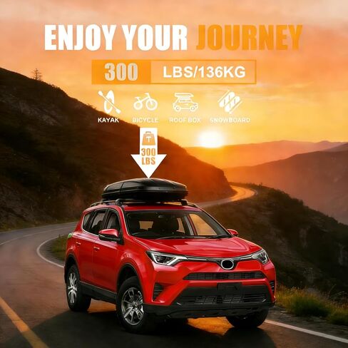 SYDSZ Roof Rack Cross Bars 300lb Compatible with Toyota RAV4 XA40 2013-2018, with Raised Side Rails, Heavy Duty Anti-Theft Aluminum Roof Rails Crossbars Rooftop Luggage Racks Carrier in Kuwait