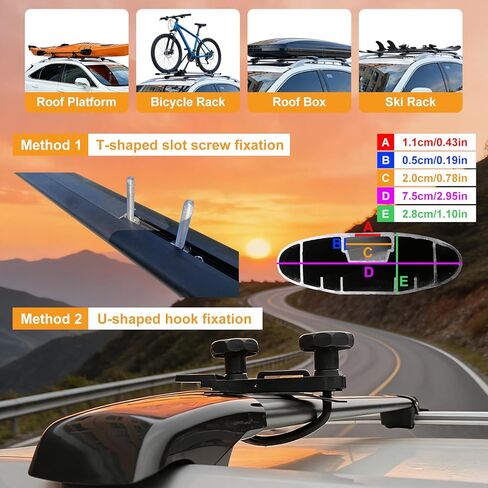 SYDSZ Roof Rack Cross Bars 300lb Compatible with Toyota RAV4 XA40 2013-2018, with Raised Side Rails, Heavy Duty Anti-Theft Aluminum Roof Rails Crossbars Rooftop Luggage Racks Carrier in Kuwait