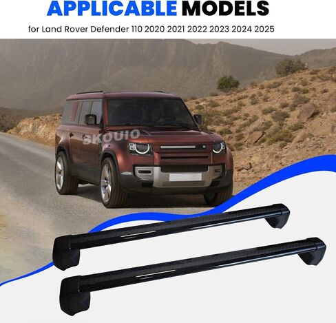 Roof Rack Cross Bars for Land Rover Defender 110 2020-2025, Heavy Duty Aluminum 200LBS Capacity Crossbar Car Carrier Luggage, Fit for Flush Side Rails in Kuwait