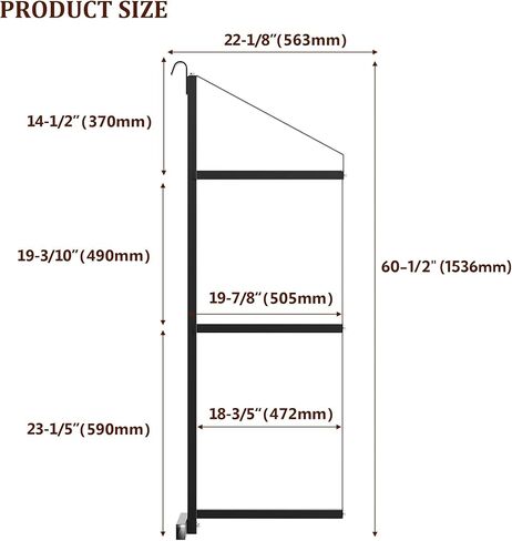 2 PCs Shipping Container Shelving Bracket, 22" D x 60" H, 3-Tier Powder Coated Steel Shelf Brackets, 1100 LBS Capacity, Quick Hang D Hook, for Cargo Storage, Warehouse, Garage, Heavy Duty in Saudi Arabia