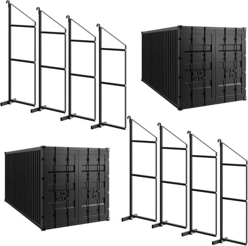 2 PCs Shipping Container Shelving Bracket, 22" D x 60" H, 3-Tier Powder Coated Steel Shelf Brackets, 1100 LBS Capacity, Quick Hang D Hook, for Cargo Storage, Warehouse, Garage, Heavy Duty in Saudi Arabia