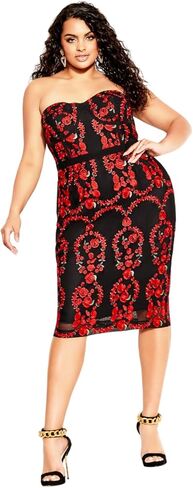 City Chic Women's Plus Size Dress Dolce Rose Ff in Saudi Arabia