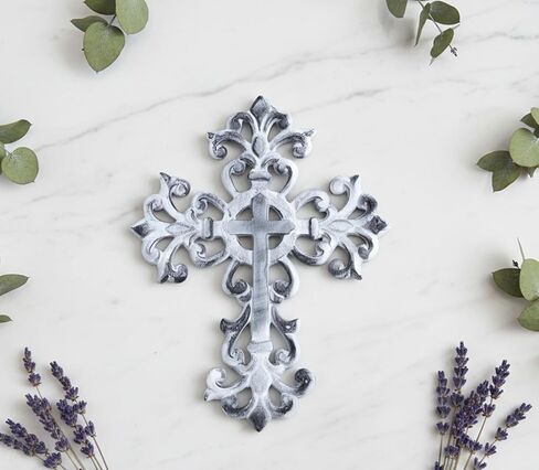 Castleore Easy Wall Hanging Home Decor Religious Christian Crosses for Wall | Best for Home, Office and As Gift | Size L 8.8 W 6.8 Inch | (Blue Antique) in Kuwait