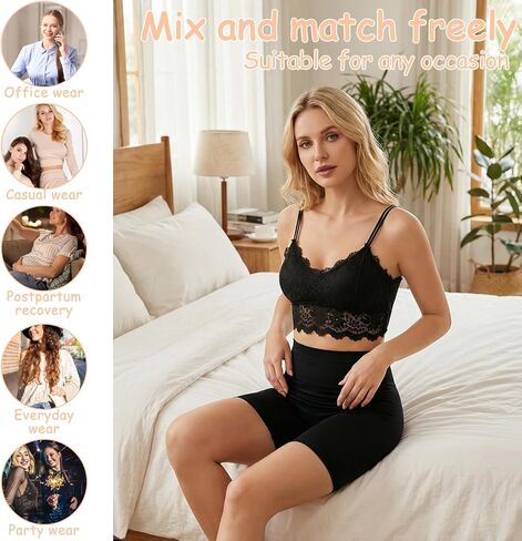 5Pcs Lace Bralette Set Removable Padded - Soft Stretch lace Bralettes for Women - Black White Beige Wireless Bralette (Red，Blue， Black, Beige, White) in Saudi Arabia