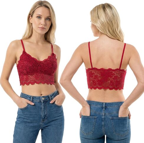 5Pcs Lace Bralette Set Removable Padded - Soft Stretch lace Bralettes for Women - Black White Beige Wireless Bralette (Red，Blue， Black, Beige, White) in Saudi Arabia