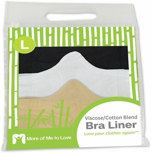 More of Me to Love Viscose and Cotton Blend Bra Liners (3-Pack, Large, Black White Beige) - Plush and Comfortable in Saudi Arabia