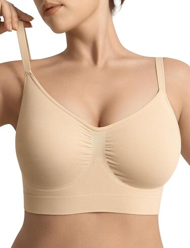 Bralettes for Women with Support Comfortable Bras No Underwire Seamless Everyday Bras Nude in Saudi Arabia