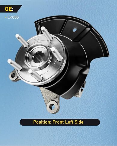 OCPTY Wheel Hub Bearing Steering Knuckle Assembly Front Driver (Left) Side 2007-2010 Fit for Ford Edge 3.5L LK055 in Saudi Arabia