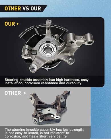 OCPTY Wheel Hub Bearing Steering Knuckle Assembly Front Driver (Left) Side 2007-2010 Fit for Ford Edge 3.5L LK055 in Saudi Arabia