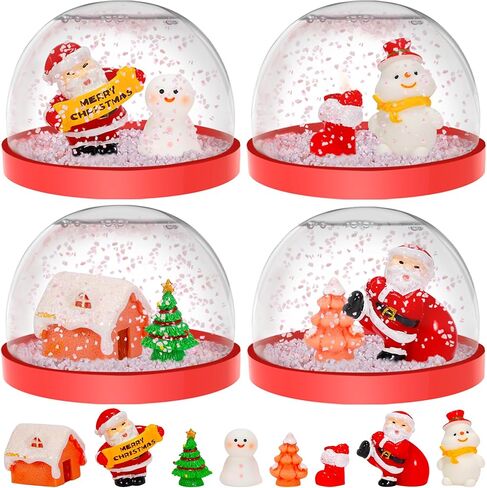 Auihiay 12PCS DIY Snow Globe - Clear Plastic Water Globe, Plastic Snow Globe Kit with Screw Off Cap for DIY Craft and Christmas Decoration (2.8 Inch) in Kuwait