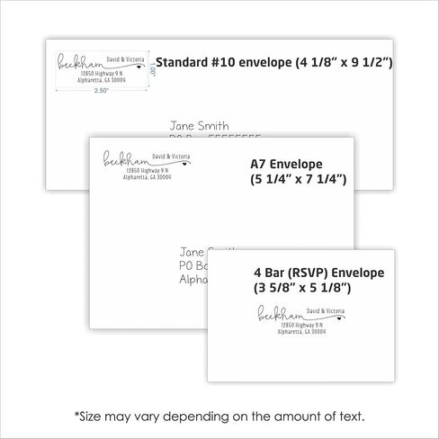 Self Inking Return Address Stamp - Custom 4 Line Personalized Address Stamp for Envelopes, Wedding Invitations, Business, Mailing Labels (Beckham Heart) in Kuwait