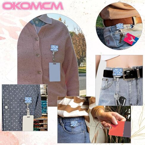 أنا لا أحصل على تشتيت انتباهي، فأنا أذهب في المهام الجانبية بكرات شارات قابلة للسحب، حجم ساخر 2 بوصة مشبك حزام من الأكريليك حامل شارة الهوية، حبل شارة مضحك، إكسسوارات هدايا DIY لأصدقاء زملاء العمل in Kuwait