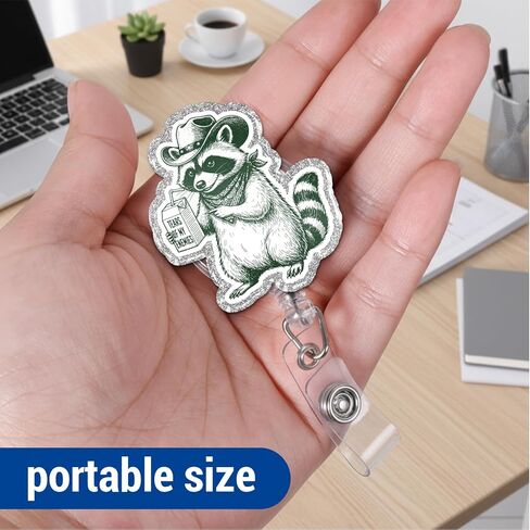 Funny Cowboy Raccoon Badge Reel Retractable, Tears of My Enemies Cute Badge Holder Name Tag ID Card Clip for RN CNA LPN Nursing Student in Kuwait