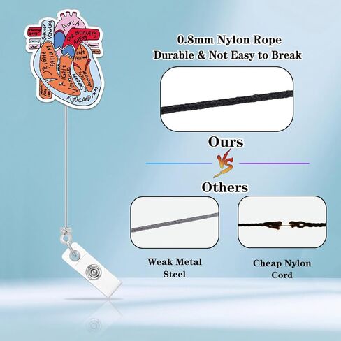 4 Pcs Cute Funny Anatomical Heart Badge Reel Retractable Nurse Accessories Cardiac Cardiology Healthcare Nursing Medical Badge Holder Badge Clip Social Worker Doctor RN CNA LPN ID Card Gifts in Saudi Arabia