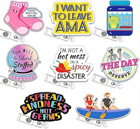 4 Pcs Cute Funny Anatomical Heart Badge Reel Retractable Nurse Accessories Cardiac Cardiology Healthcare Nursing Medical Badge Holder Badge Clip Social Worker Doctor RN CNA LPN ID Card Gifts in Kuwait