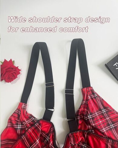 Pullover Plaid Bra for Men Crossdressers, Male Sissy Lingerie Underwear Adjustble Strappy Bra for Role-Playing in Saudi Arabia