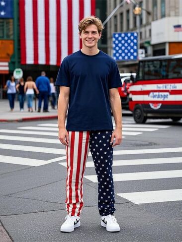 GRAJTCIN American Flag Pants Unisex USA Patriotic Joggers Pants Casual Sport Sweatpants Baggy Pants in Kuwait