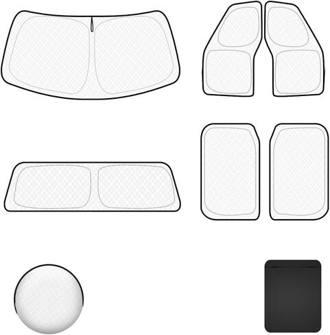 Double Layer Windshield Sunshade- Full Set Front Rear Side Window Sun Shade Cover Sun Visor Window Shade for CampingBaby Privacy Protection (for Tesla, for Model 3 (2017-2025)) in Saudi Arabia