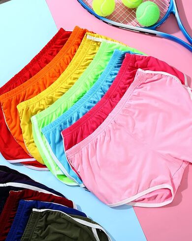 Lasnten 14 Pcs Shorts Women Yoga Athletic Elastic Summer Breathable Sports Polyester Cotton Workout Shorts(XXL,Solid Colors) in Kuwait