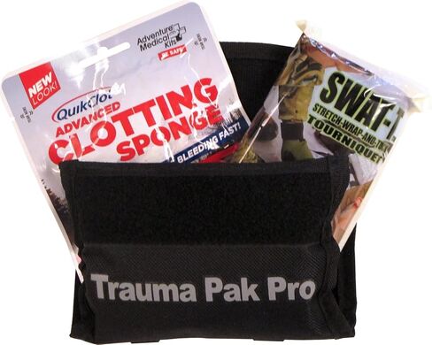 Adventure Medical Kits Trauma Pak Pro with Quikclot & Trauma Tourniquet - First Aid Emergency Kit with Tourniquet, QuikClot Flexible Gauze, Nitrile Gloves & More - Stops Bleeding Fast with Kaolin in Kuwait