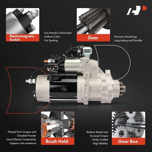 A-Premium Starter Fit for Freightliner Century Class 1997-2008 Coronado 2003-2008, 12V 7.3KW CW 11T, 10.3L 10.8L 11.1L 12.0L 12.5L 12.7L 12.8L 14.0L 14.6L 14.8L 14.9L 15.0L 15.8L 3.9L in Saudi Arabia