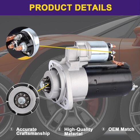 Starter Compatible with John Deere Tractor 5045D 5045E 5055E 5065E 5075E 2008 2009 2010 2011 2012 2013 2014 Replace F-002-G20-658, RE533976, 19331, BF002G20658 Ulitity Tractor 2.9L 3 Cyliners in Kuwait