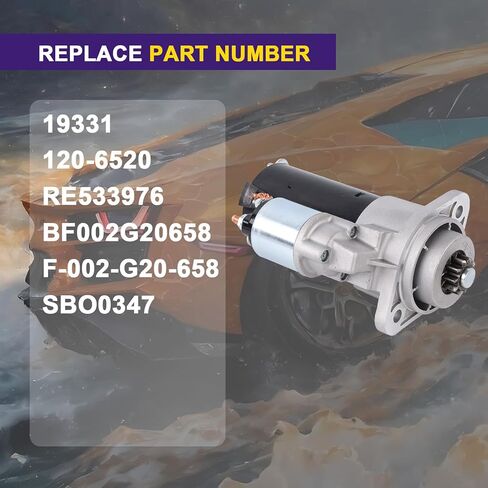 Starter Compatible with John Deere Tractor 5045D 5045E 5055E 5065E 5075E 2008 2009 2010 2011 2012 2013 2014 Replace F-002-G20-658, RE533976, 19331, BF002G20658 Ulitity Tractor 2.9L 3 Cyliners in Kuwait