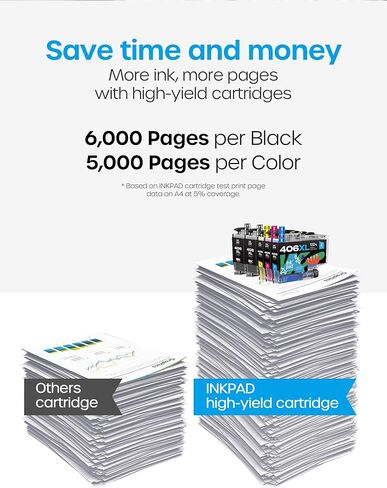 LC406XL Ink Cartridges for Brother Printer Compatible Replacement for LC406 XL LC406XL LC406 for Brother MFC-J4335DW MFC-J6555DW MFC-J5855DW MFC-J4535DW MFC-J6955DW MFC-J5955DW (5 Pack, 2BK/M/C/Y) in Kuwait