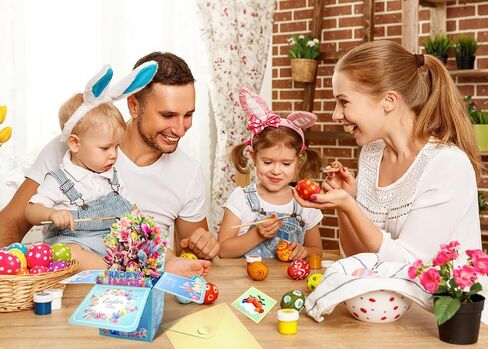 3D Easter Pop Up Cards Happy Easter Pop Up Cards for Kids Easter Eggs Bunny Flower Greeting Card with Envelopes Spring Greeting Card Easter Gifts for Kids Boy Girl Son Daughter Granddaughter in Kuwait