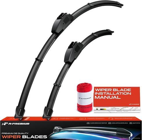 شفرات ممسحة الزجاج الأمامي A-Premium 28"+18" متوافقة مع Nissan Rogue Sport 2017-2022، Quest 2004-2009 وToyota Prius 2023-2024 - موصل خطافي، مع مؤشر التآكل ومنشفة (عبوة من قطعتين) in Saudi Arabia