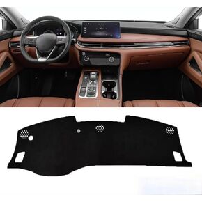 Car Dashboard Cover Mat Carpet Compatible for 2022 2023 2024 2025 Infiniti QX60 Without Heads Up Display Dash Mat Sunshade Windshield Glare Black Leather in Kuwait