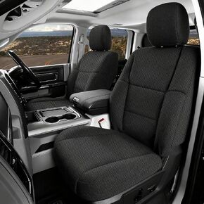 Heavy-Duty High-Density Composite Fabric Seat Covers for Dodge Ram 2500 1500 3500 2019 2020 2021 2022 2023 2024, Waterproof & Foam Padded Full Set Front and Rear, Easy to Install & Clean - Gray in Kuwait