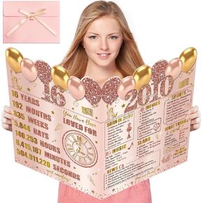 بطاقات عيد ميلاد كبيرة 65 للنساء مع مظروف، وردي وردي ذهبي عتيق 1961 بطاقات عيد ميلاد جامبو سعيد 65 عيد ميلاد زينة بطاقة تهنئة كتاب الضيوف ستين هدية لوازم الحفلات in Kuwait
