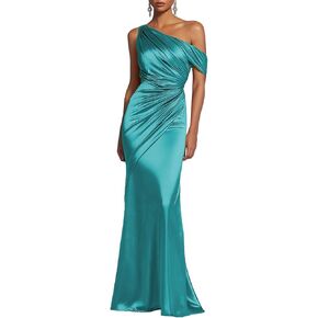 Cudiew Women's Satin Mermaid Prom Dress Off Shoulder Ruched Bodycon Formal Evening Gown 2026 Wedding Guest Dress in Saudi Arabia