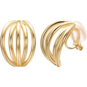 Yoursfs الحب عقدة كليب على أقراط للنساء Rrtro نمط 18K الذهب والفضة مطلي أقراط غير مثقوبة in Kuwait