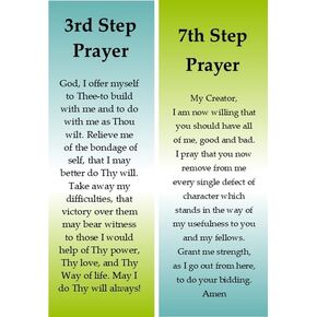 Alcoholics Anonymous 3rd & 7th Step Prayers 10 Bookmarks ~ Sobriety Gifts in Saudi Arabia